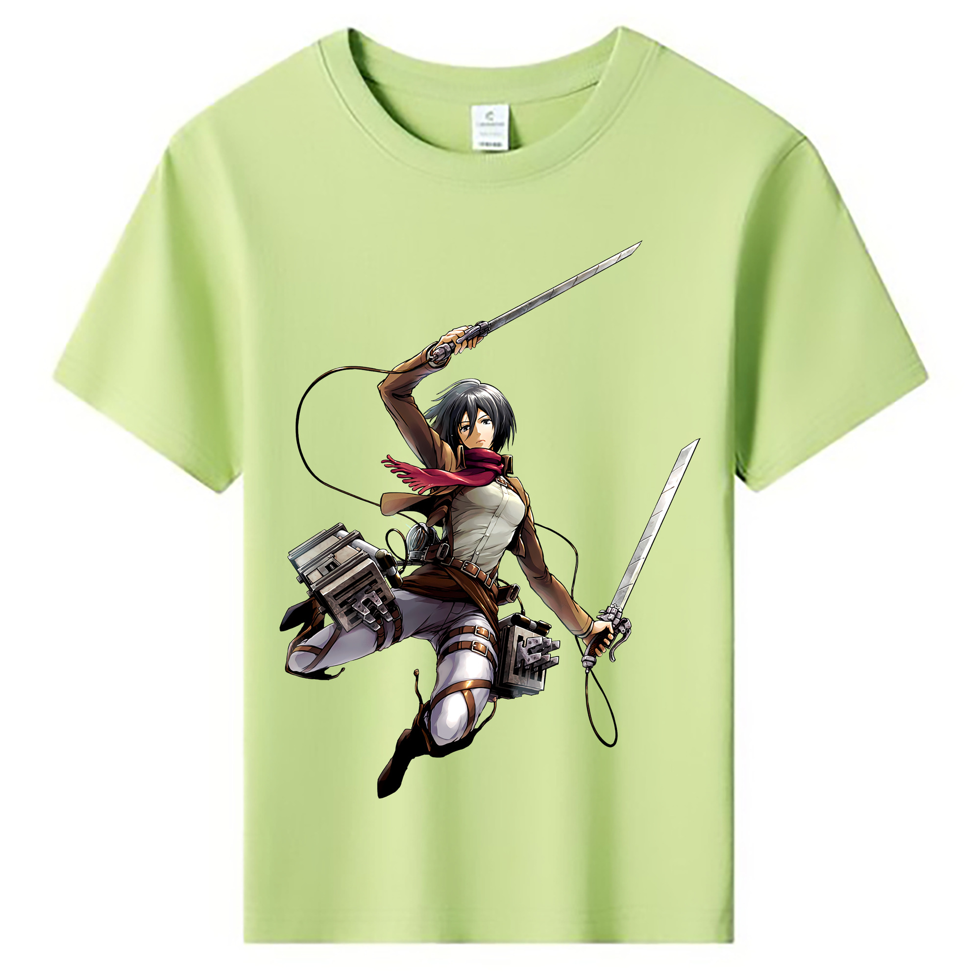 （画像用） 進撃の巨人 ミカサ·アッカーマン Attack on Titan Mikasa Ackerman 綿100％キッズTシャツ（フロントプリント）